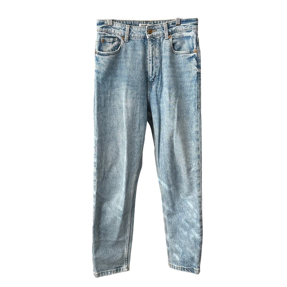 Zara Womens Ankle Mom Fit Jeans Light Wash 38/6